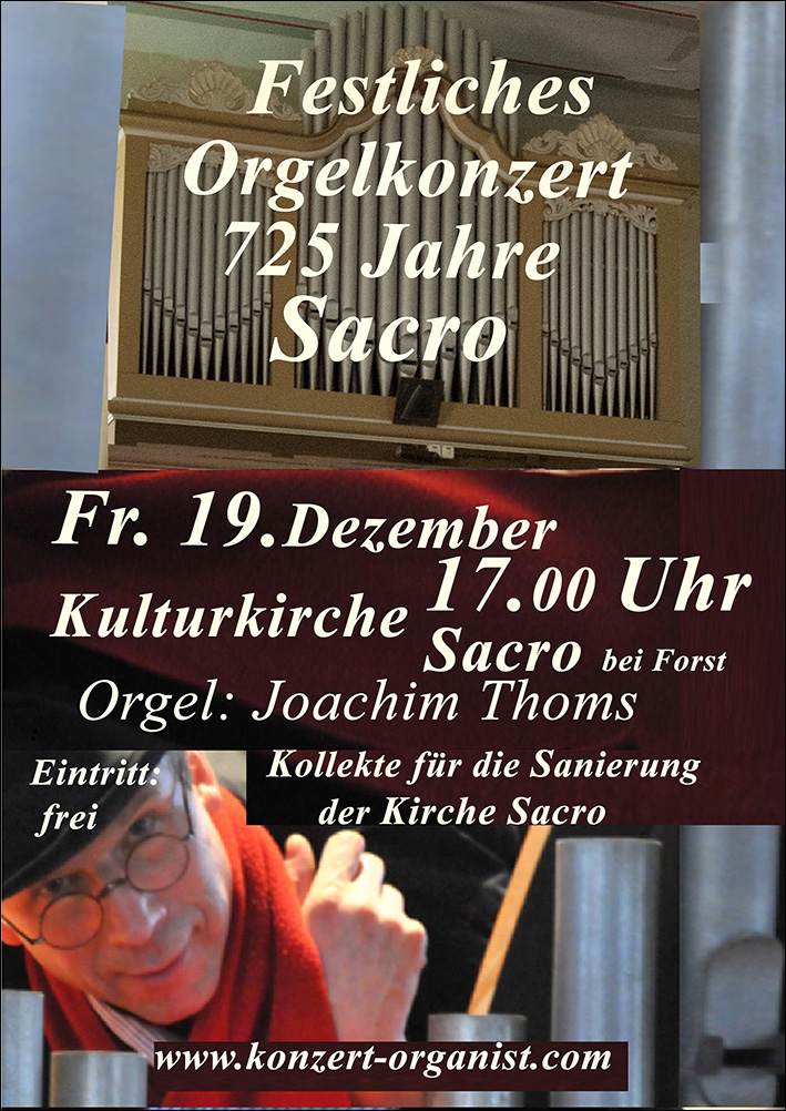 Plakat Orgelkonzert Kulturkirche Sacro