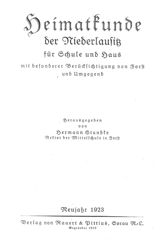 Heimatkunde der Niederlausitz