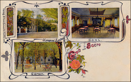Ansichtskarte, Krügers Restaurant um 1900